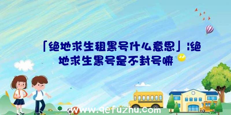 「绝地求生租黑号什么意思」|绝地求生黑号是不封号嘛